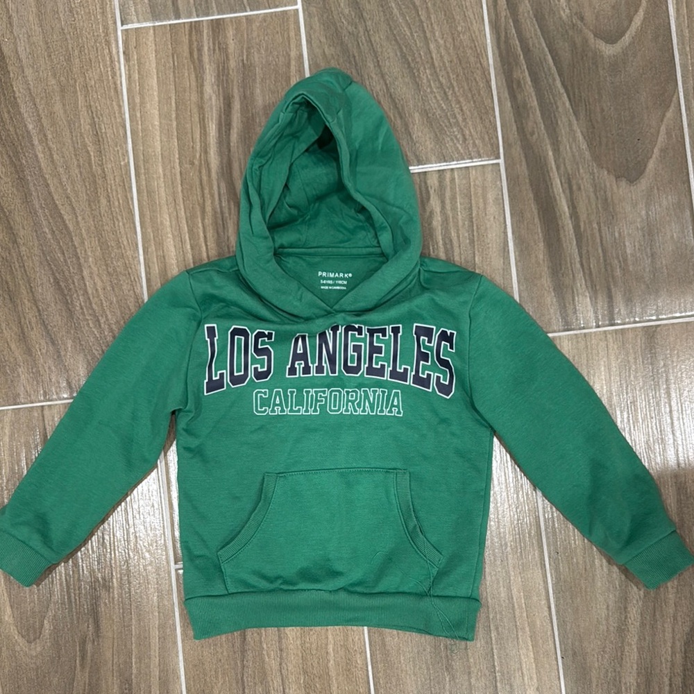 Primark Green Los Angeles Kids Hoodie size 5-6 Kids